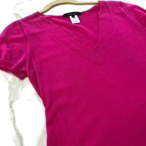 Nanette Lepore Hot Pink V-Neck Sweater